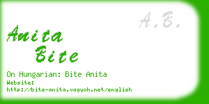 anita bite business card